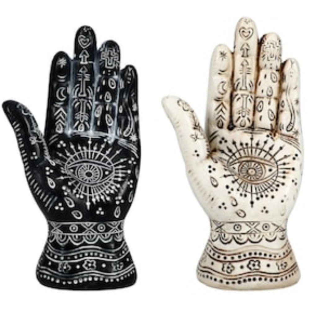 * 1 DAY SALE! * Ancient Hamsa Hand of God/Evil Eye Protection/Hieroglyphs Statue - Picture 4 of 16